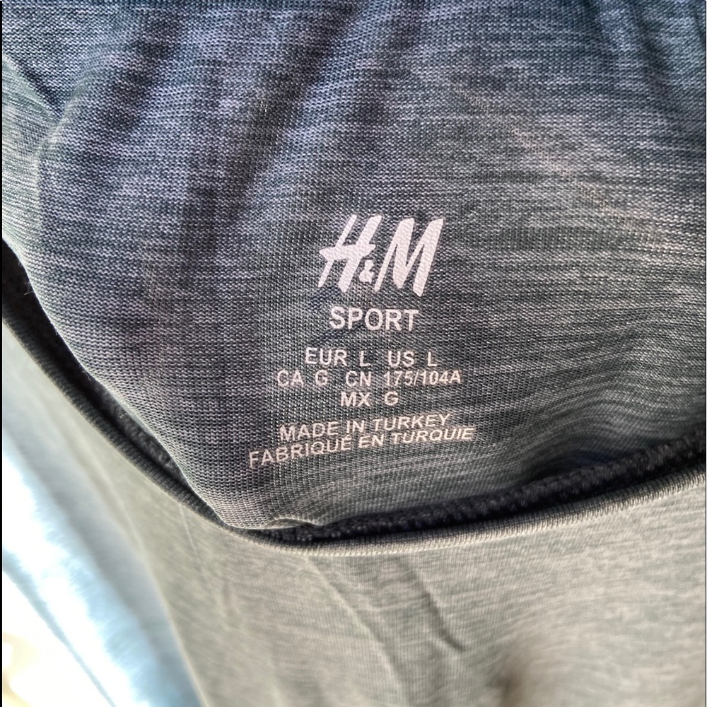 h&m sports athleticwear blue grey short sleeve top